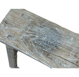 Rustic Raw Rough Wood Grain Rectangle Slim Stool Bench Side Table ws4592S