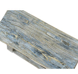 Rustic Raw Rough Wood Grain Rectangle Slim Stool Bench Side Table ws4593S #7
