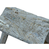 Rustic Raw Rough Wood Grain Rectangle Slim Stool Bench Side Table ws4594S #8