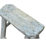 Rustic Raw Rough Wood Grain Rectangle Slim Stool Bench Side Table ws4615S 11