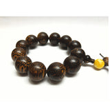 Natural Scale Dots Pattern Wood Beads Hand Rosary Praying Bracelet ws4687S