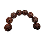 Chinese Zitan Rosewood Carved Beads Hand Rosary Praying Bracelet ws4693S