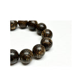 Oriental Natural Dark Brown Wood Marks Beads Hand Rosary Praying Bracelet ws4694S