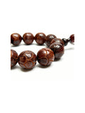 Chinese Rosewood Lotus Petal Carved Beads Hand Rosary Praying Bracelet ws4695S