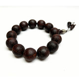 Chinese Rosewood Carved Beads Hand Rosary Praying Bracelet ws4697S