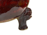 Orient Flame Oxblood Red Tri-Leg Ding Shape Ceramic Vase Container ws4699S