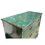 Distressed Teal Blue Green 5 Drawers Credenza Storage Sideboard Cabinet ws4709S