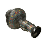 Orient Bronze Glaze Dragon Handle Color Floral Motif Ceramic Vase ws4717S