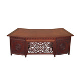 Oriental Brown Rosewood Drawers Base Plank Top Office Writing Desk ws4731S