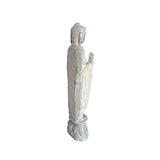 Chinese Distressed Gray Stone Carved Standing Buddha Statue ws4767S