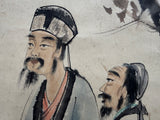 Oriental 3 Scholars Ink Brush Color Scroll Painting Wall Art ws4782S