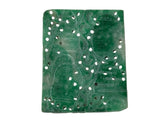 Natural Green Stone Koi Fishes Motif Carving Display Plaque Art ws4835S