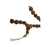 Brown Carved Flat Bean Shape Beads Hand Rosary Praying Chain ws4881S