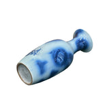 Pair Deep Blue Dragon Koi Fish Graphic Tall Porcelain Art Vases ws4894PS