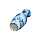 Pair Deep Blue Dragon Koi Fish Graphic Tall Porcelain Art Vases ws4894PS