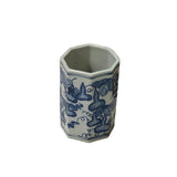 Chinese Blue White Porcelain Hexagon Gourd Graphic Small Vase ws4903S