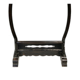 Chinese Distressed Brown Dragon Head Wood Figure Gong Display Rack ws4916S