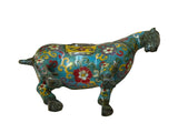 Vintage Chinese Turquoise Blue Flower Cloisonné Enamel Horse Statue ws4949S