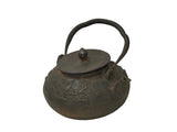 Vintage Rustic Mixed Iron Relief Cranes Motif Teapot Shape Display Art ws4958S
