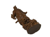 Carved Wood General Guan Yu Warrior Dragon Armor Figurine Sculpture ws4964S
