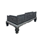 Oriental Dragon Relief Motif Solid Dense Tan Wood Luohan Daybed ws4970S