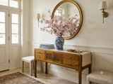 Honey Brown 4 Drawers Slim Narrow Console Side Foyer Table ws4980S
