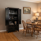 Oriental Black Lacquer Red Trim Narrow Storage Accent Cabinet ws5002S
