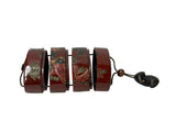 Vintage Red Lacquer Inro Koi Fishes Netsuke Wood Stack Case Deco ws5012S