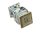 Vintage Pale Blue White Scenery Graphic Square Porcelain Vase ws5036S