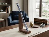 Blue White Porcelain Floral Graphic Flute Shape Tube Display Art ws5039S