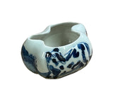 Tiny Small Blue White Oriental Abstract Graphic Porcelain Container ws5058S
