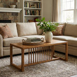 Solid Wood Light Brown Minimalistic Low Bench Coffee Table ws5066S