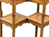 Oriental Two Tier Double Rhombus Light Brown Side Table Stand ws5076S