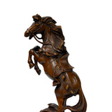 7" Small Brown UpRearing Spirited Details Motifs Wood Horse Figure ws5086S