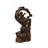 Legendary Sage Damo Bodhidharma on Pine with Crane Wood Art Figure ws5087S