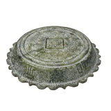 Green Gray Stone Dragon Carving Round Fengshui Plaque Display Art ws4761S