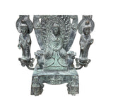 Chinese Rustic Oxidized Patina Buddha Guardian Deity Metal Buddha Statue GB002S