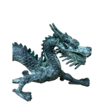Chinese Rustic Oxidized Patina Fengshui Dragon Metal Figure GB009S