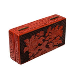 Hand Craft Vintage Chinese Red Lacquer Rectangular Floral Accent Box GB126S