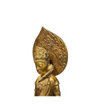 Oriental Metal Bronze Kannon Guan Yin Bodhisattva Holding Lotus Statue GB152S