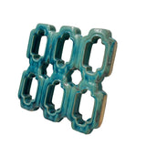 Chinese Rectangular Open Turquoise Mix Glaze Wall Floor Clay Tile GB224S