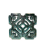 Chinese Ru-Yi Coin Dark Green Mix Glaze Wall Floor Clay Tile GB222S