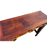 Vintage Oriental Brown Scroll End RuYi Apron Altar Console Table GB243S