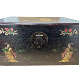 Oriental Mother of Pearl  Dark Brown Wood Small Trunk Chest Box GB271S