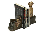 Gray Brown Ceramic Greyhounds on Chair Figure Bookend Stopper GB287S