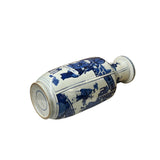 Oriental Blue White People House Gathering Graphic Porcelain Art Vase GB331S