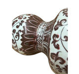 Vintage Gourd Shape Copper Red Underglaze Floral Graphic Porcelain Vase GB590S