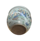 Vintage Oriental 18 Arhats Graphic Porcelain Round Pot Planter GB615S