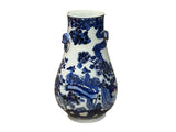 Oriental Floral Phoenix Blue White Porcelain Art Vase GB667S