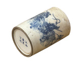 Chinese Distressed White Porcelain Blue Warrior Horse Graphic Holder Vase GB688S